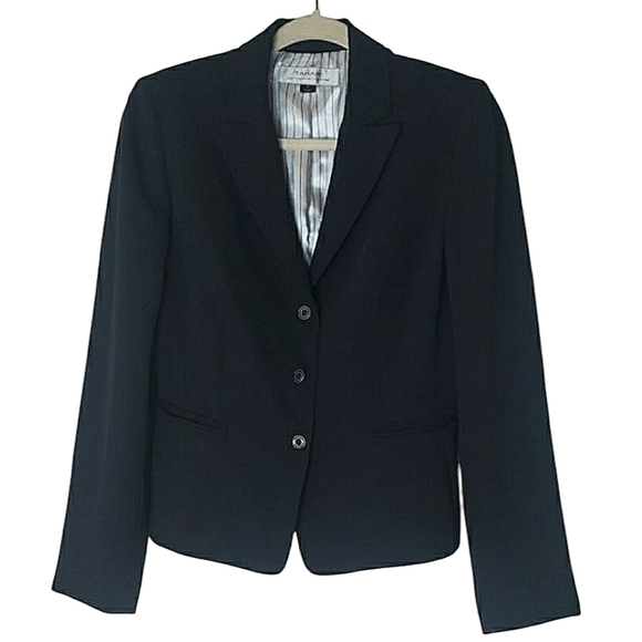 Tahari Jackets & Blazers - Tahari Navy Blue Button Up Blazer Professional Classic Modern Formal Womens Sz 4